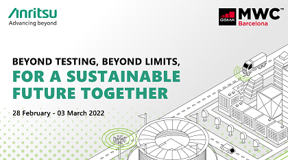 Anritsu ”Beyond testing, beyond limits, for a sustainable future together” at MWC 2022